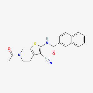 molecular formula C21H17N3O2S B2719849 N-{6-acetyl-3-cyano-4H,5H,6H,7H-thieno[2,3-c]pyridin-2-yl}naphthalene-2-carboxamide CAS No. 864858-98-0