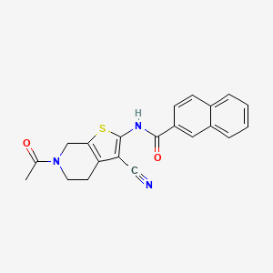 molecular formula C21H17N3O2S B2719849 N-(6-acetyl-3-cyano-5,7-dihydro-4H-thieno[2,3-c]pyridin-2-yl)naphthalene-2-carboxamide CAS No. 864858-98-0