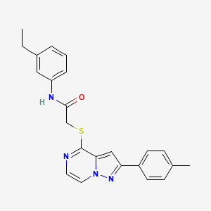 molecular formula C23H22N4OS B2719868 N-(3-ETHYLPHENYL)-2-{[2-(4-METHYLPHENYL)PYRAZOLO[1,5-A]PYRAZIN-4-YL]SULFANYL}ACETAMIDE CAS No. 1021210-74-1