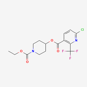 1-(Ethoxycarbonyl)piperidin-4-yl 6-chloro-2-(trifluoromethyl)pyridine-3-carboxylate