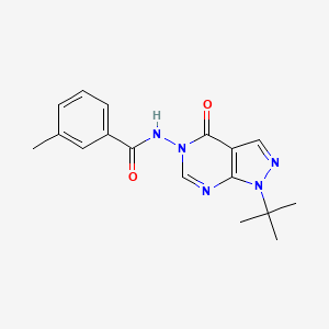 molecular formula C17H19N5O2 B2719901 N-{1-tert-butyl-4-oxo-1H,4H,5H-pyrazolo[3,4-d]pyrimidin-5-yl}-3-methylbenzamide CAS No. 899995-20-1
