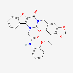 2-(3-(benzo[d][1,3]dioxol-5-ylmethyl)-2,4-dioxo-3,4-dihydrobenzofuro[3,2-d]pyrimidin-1(2H)-yl)-N-(2-ethoxyphenyl)acetamide