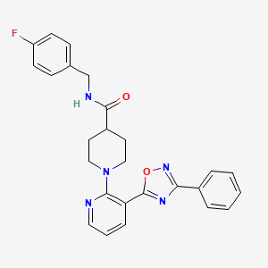 N-(4-fluorobenzyl)-1-(3-(3-phenyl-1,2,4-oxadiazol-5-yl)pyridin-2-yl)piperidine-4-carboxamide