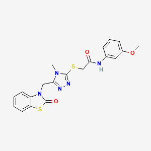 N-(3-methoxyphenyl)-2-((4-methyl-5-((2-oxobenzo[d]thiazol-3(2H)-yl)methyl)-4H-1,2,4-triazol-3-yl)thio)acetamide