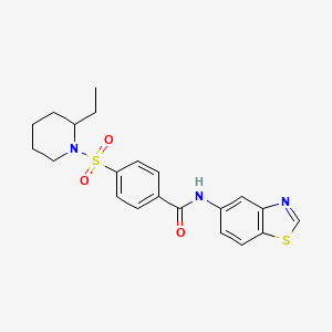 N-(benzo[d]thiazol-5-yl)-4-((2-ethylpiperidin-1-yl)sulfonyl)benzamide