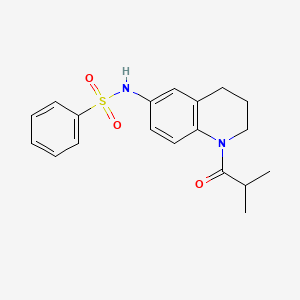 molecular formula C19H22N2O3S B2719955 N-(1-isobutyryl-1,2,3,4-tetrahydroquinolin-6-yl)benzenesulfonamide CAS No. 942006-15-7