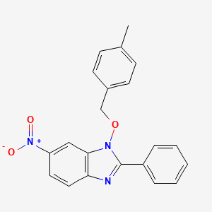molecular formula C21H17N3O3 B2719971 1-[(4-methylbenzyl)oxy]-6-nitro-2-phenyl-1H-1,3-benzimidazole CAS No. 303148-61-0