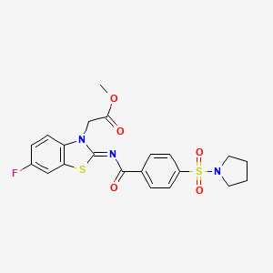 (Z)-methyl 2-(6-fluoro-2-((4-(pyrrolidin-1-ylsulfonyl)benzoyl)imino)benzo[d]thiazol-3(2H)-yl)acetate