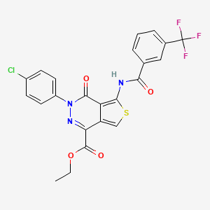 Ethyl 3-(4-chlorophenyl)-4-oxo-5-[[3-(trifluoromethyl)benzoyl]amino]thieno[3,4-d]pyridazine-1-carboxylate