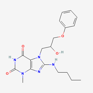 molecular formula C19H25N5O4 B2719978 8-(butylamino)-7-(2-hydroxy-3-phenoxypropyl)-3-methyl-1H-purine-2,6(3H,7H)-dione CAS No. 941937-50-4
