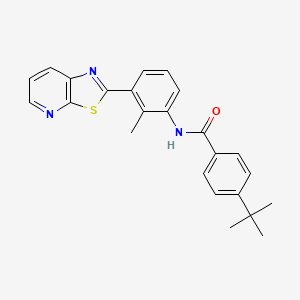 molecular formula C24H23N3OS B2719984 4-(tert-butyl)-N-(2-methyl-3-(thiazolo[5,4-b]pyridin-2-yl)phenyl)benzamide CAS No. 863593-55-9