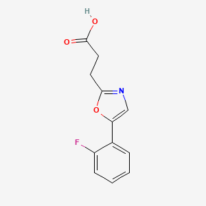 molecular formula C12H10FNO3 B2719985 3-[5-(2-Fluorophenyl)-1,3-oxazol-2-yl]propanoic acid CAS No. 923108-59-2