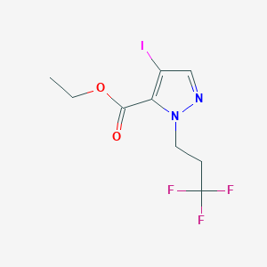 molecular formula C9H10F3IN2O2 B2719994 ethyl 4-iodo-1-(3,3,3-trifluoropropyl)-1H-pyrazole-5-carboxylate CAS No. 1855943-38-2