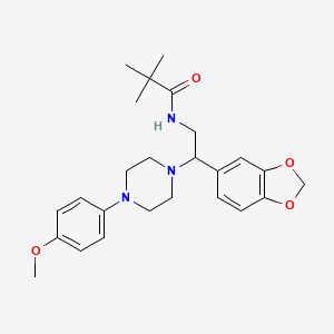 molecular formula C25H33N3O4 B2720043 N-[2-(2H-1,3-benzodioxol-5-yl)-2-[4-(4-methoxyphenyl)piperazin-1-yl]ethyl]-2,2-dimethylpropanamide CAS No. 896358-58-0