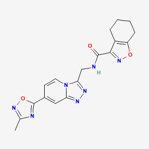 molecular formula C18H17N7O3 B2720069 N-((7-(3-methyl-1,2,4-oxadiazol-5-yl)-[1,2,4]triazolo[4,3-a]pyridin-3-yl)methyl)-4,5,6,7-tetrahydrobenzo[d]isoxazole-3-carboxamide CAS No. 2034413-74-4