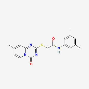 molecular formula C18H18N4O2S B2720070 N-(3,5-dimethylphenyl)-2-({8-methyl-4-oxo-4H-pyrido[1,2-a][1,3,5]triazin-2-yl}sulfanyl)acetamide CAS No. 896329-18-3