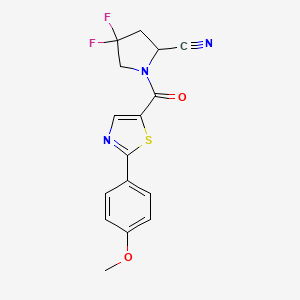 4,4-Difluoro-1-[2-(4-methoxyphenyl)-1,3-thiazole-5-carbonyl]pyrrolidine-2-carbonitrile