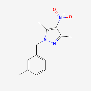 molecular formula C13H15N3O2 B2720085 3,5-dimethyl-1-(3-methylbenzyl)-4-nitro-1H-pyrazole CAS No. 956961-96-9