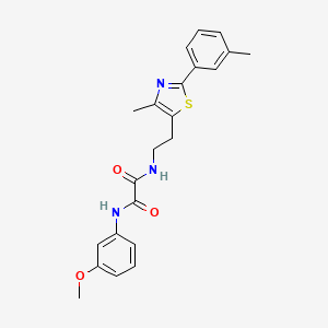molecular formula C22H23N3O3S B2720123 N'-(3-methoxyphenyl)-N-{2-[4-methyl-2-(3-methylphenyl)-1,3-thiazol-5-yl]ethyl}ethanediamide CAS No. 894017-98-2