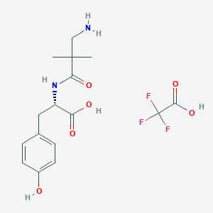 B2720126 (2S)-2-[(3-Amino-2,2-dimethylpropanoyl)amino]-3-(4-hydroxyphenyl)propanoic acid;2,2,2-trifluoroacetic acid CAS No. 2361608-73-1