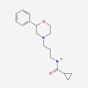 molecular formula C17H24N2O2 B2720143 N-[3-(2-phenylmorpholin-4-yl)propyl]cyclopropanecarboxamide CAS No. 954246-43-6