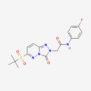 molecular formula C17H18FN5O4S B2720162 N-(4-fluorophenyl)-2-[6-(2-methylpropane-2-sulfonyl)-3-oxo-2H,3H-[1,2,4]triazolo[4,3-b]pyridazin-2-yl]acetamide CAS No. 1189710-72-2