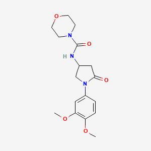 molecular formula C17H23N3O5 B2720170 N-[1-(3,4-dimethoxyphenyl)-5-oxopyrrolidin-3-yl]morpholine-4-carboxamide CAS No. 877641-25-3