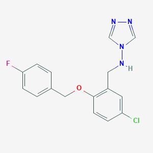 molecular formula C16H14ClFN4O B272019 N-{5-chloro-2-[(4-fluorobenzyl)oxy]benzyl}-4H-1,2,4-triazol-4-amine 