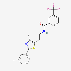 molecular formula C21H19F3N2OS B2720190 N-{2-[4-methyl-2-(3-methylphenyl)-1,3-thiazol-5-yl]ethyl}-3-(trifluoromethyl)benzamide CAS No. 895996-94-8