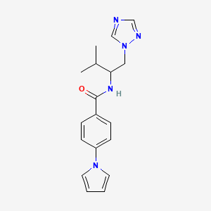 molecular formula C18H21N5O B2720192 N-(3-methyl-1-(1H-1,2,4-triazol-1-yl)butan-2-yl)-4-(1H-pyrrol-1-yl)benzamide CAS No. 2191266-21-2