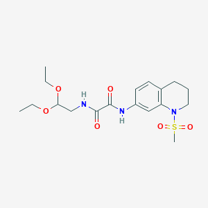 molecular formula C18H27N3O6S B2720203 N-(2,2-diethoxyethyl)-N'-(1-methanesulfonyl-1,2,3,4-tetrahydroquinolin-7-yl)ethanediamide CAS No. 941983-75-1