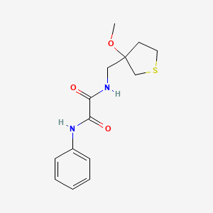 molecular formula C14H18N2O3S B2720206 N1-((3-methoxytetrahydrothiophen-3-yl)methyl)-N2-phenyloxalamide CAS No. 1448124-21-7