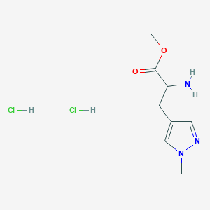 molecular formula C8H15Cl2N3O2 B2720210 methyl 2-amino-3-(1-methyl-1H-pyrazol-4-yl)propanoate dihydrochloride CAS No. 2244592-15-0