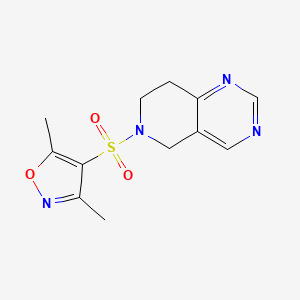 molecular formula C12H14N4O3S B2720255 3,5-dimethyl-4-{5H,6H,7H,8H-pyrido[4,3-d]pyrimidine-6-sulfonyl}-1,2-oxazole CAS No. 1797870-63-3