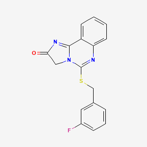 molecular formula C17H12FN3OS B2720260 5-[(3-fluorobenzyl)sulfanyl]imidazo[1,2-c]quinazolin-2(3H)-one CAS No. 478046-13-8