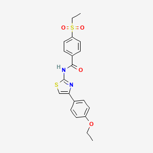 molecular formula C20H20N2O4S2 B2720320 N-(4-(4-ethoxyphenyl)thiazol-2-yl)-4-(ethylsulfonyl)benzamide CAS No. 898446-77-0