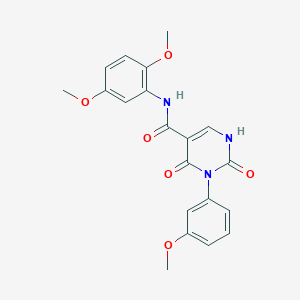 molecular formula C20H19N3O6 B2720369 N-(2,5-dimethoxyphenyl)-3-(3-methoxyphenyl)-2,4-dioxo-1,2,3,4-tetrahydropyrimidine-5-carboxamide CAS No. 863612-42-4