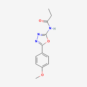 molecular formula C12H13N3O3 B2720380 N-[5-(4-methoxyphenyl)-1,3,4-oxadiazol-2-yl]propanamide CAS No. 865286-69-7