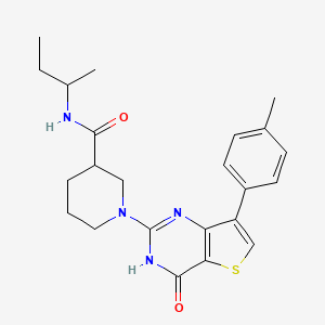 molecular formula C23H28N4O2S B2720384 N-(butan-2-yl)-1-[7-(4-methylphenyl)-4-oxo-3H,4H-thieno[3,2-d]pyrimidin-2-yl]piperidine-3-carboxamide CAS No. 1242944-05-3