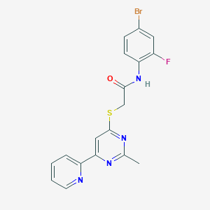N-(4-bromo-2-fluorophenyl)-2-((2-methyl-6-(pyridin-2-yl)pyrimidin-4-yl)thio)acetamide