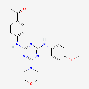 1-(4-((4-((4-Methoxyphenyl)amino)-6-morpholino-1,3,5-triazin-2-yl)amino)phenyl)ethanone