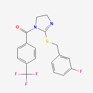 [2-[(3-Fluorophenyl)methylsulfanyl]-4,5-dihydroimidazol-1-yl]-[4-(trifluoromethyl)phenyl]methanone