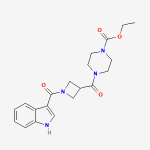 molecular formula C20H24N4O4 B2720451 ethyl 4-[1-(1H-indole-3-carbonyl)azetidine-3-carbonyl]piperazine-1-carboxylate CAS No. 1396875-14-1