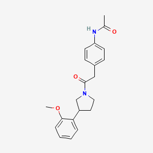 molecular formula C21H24N2O3 B2720452 N-(4-{2-[3-(2-methoxyphenyl)pyrrolidin-1-yl]-2-oxoethyl}phenyl)acetamide CAS No. 2034571-52-1
