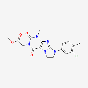 molecular formula C18H18ClN5O4 B2720500 methyl 2-[8-(3-chloro-4-methylphenyl)-1-methyl-2,4-dioxo-1H,2H,3H,4H,6H,7H,8H-imidazo[1,2-g]purin-3-yl]acetate CAS No. 919013-00-6