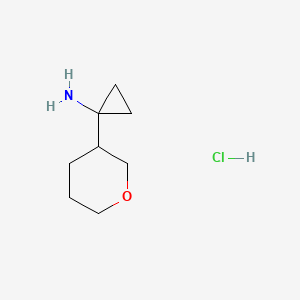 molecular formula C8H16ClNO B2720515 1-(Oxan-3-yl)cyclopropan-1-amine hydrochloride CAS No. 2228968-43-0