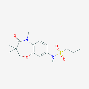 molecular formula C15H22N2O4S B2720526 N-(3,3,5-trimethyl-4-oxo-2,3,4,5-tetrahydro-1,5-benzoxazepin-8-yl)propane-1-sulfonamide CAS No. 922040-77-5