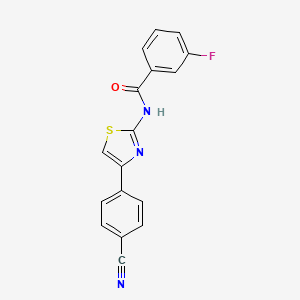 molecular formula C17H10FN3OS B2720563 N-[4-(4-cyanophenyl)-1,3-thiazol-2-yl]-3-fluorobenzamide CAS No. 476283-16-6