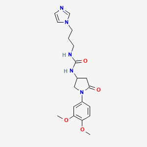 1-(3-(1H-imidazol-1-yl)propyl)-3-(1-(3,4-dimethoxyphenyl)-5-oxopyrrolidin-3-yl)urea