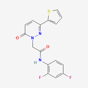 molecular formula C16H11F2N3O2S B2720603 N-(2,4-difluorophenyl)-2-[6-oxo-3-(thiophen-2-yl)-1,6-dihydropyridazin-1-yl]acetamide CAS No. 923100-09-8